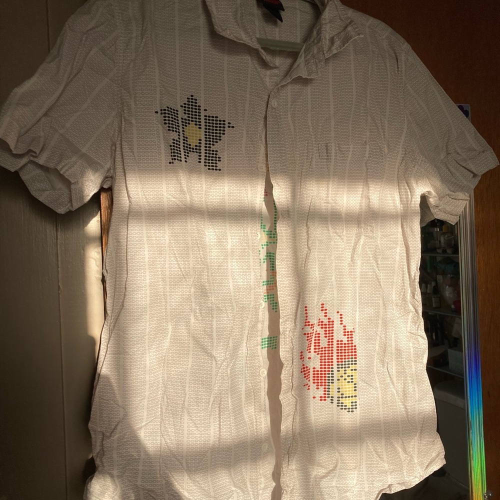 Men's White Graphic Short Sleeve Shirt! Stranger Things! Netflix! Our Universe!